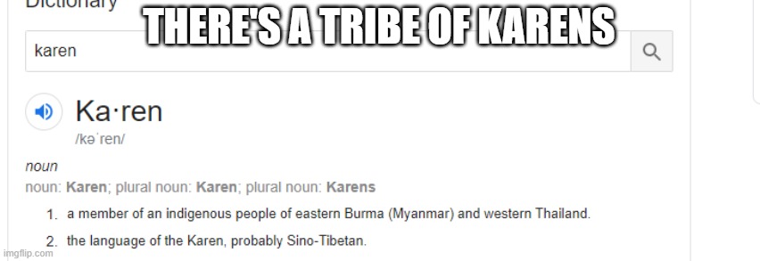 THERE'S A TRIBE OF KARENS | image tagged in memes,funny,fun | made w/ Imgflip meme maker
