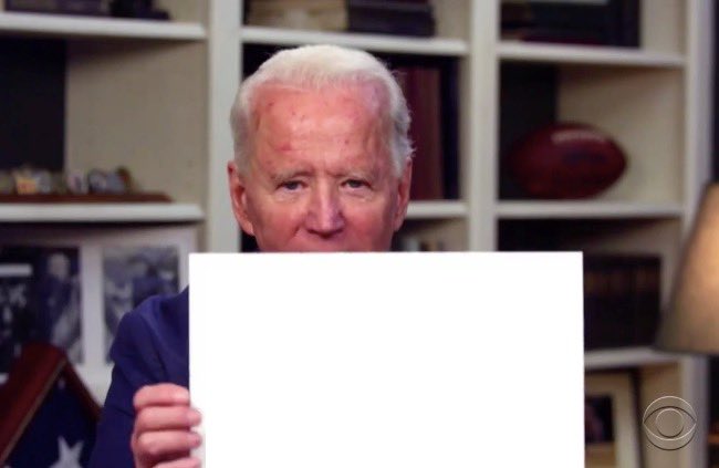 Biden holding sign (blank) Blank Meme Template