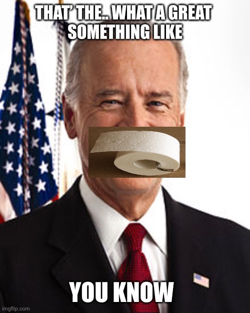 Joe Biden Meme | THAT’ THE.. WHAT A GREAT 
SOMETHING LIKE YOU KNOW | image tagged in memes,joe biden | made w/ Imgflip meme maker