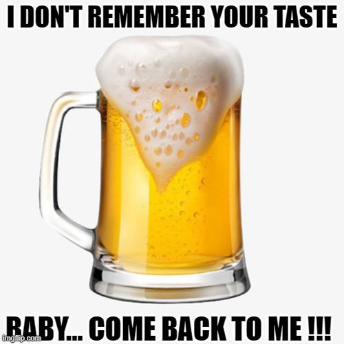 Lonely without you |  I DON'T REMEMBER YOUR TASTE; BABY... COME BACK TO ME !!! | image tagged in funny,funny memes,beer,fun,miss you,where are they now | made w/ Imgflip meme maker
