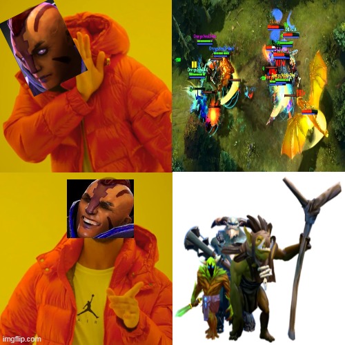 Anti Mage be like | image tagged in memes,drake hotline bling | made w/ Imgflip meme maker