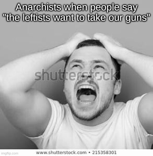 Anarchists when people say "the leftists want to take our guns" | made w/ Imgflip meme maker