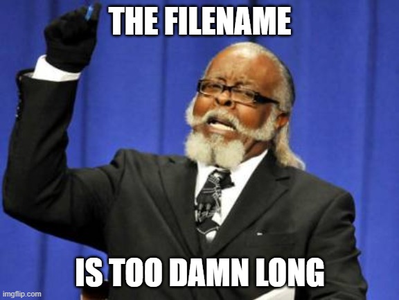 OneDrive migration problems |  THE FILENAME; IS TOO DAMN LONG | image tagged in memes,too damn high,helpdesk,technology,tech support | made w/ Imgflip meme maker