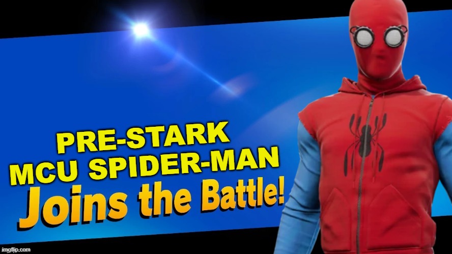 A new skin for spider-man has arrived. | PRE-STARK MCU SPIDER-MAN | image tagged in blank joins the battle,super smash bros,spider-man,marvel,marvel cinematic universe | made w/ Imgflip meme maker