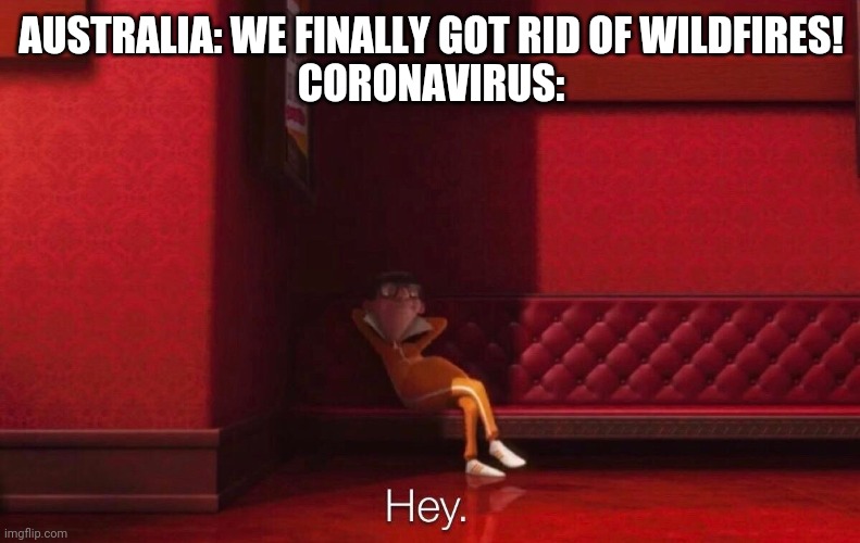 Vector | AUSTRALIA: WE FINALLY GOT RID OF WILDFIRES!
CORONAVIRUS: | image tagged in vector | made w/ Imgflip meme maker