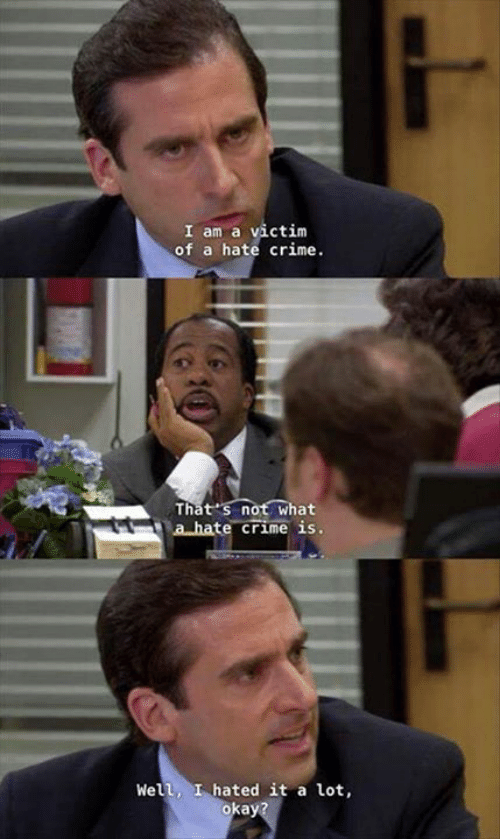 High Quality Office Hate Crime Blank Meme Template