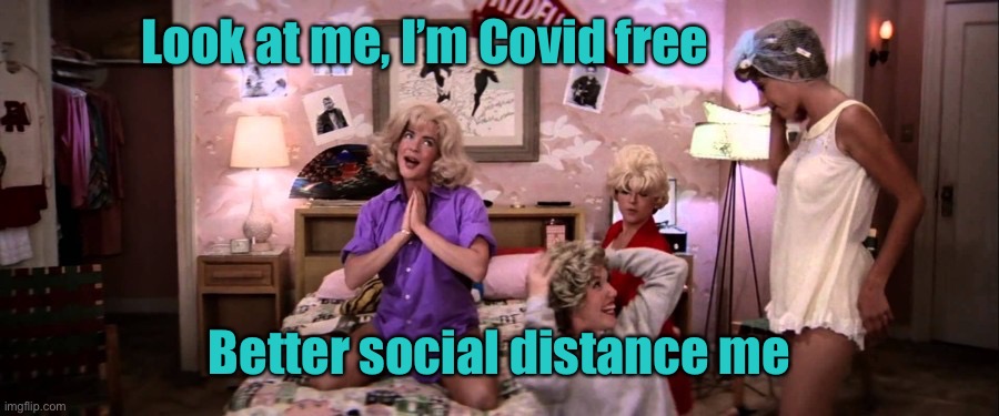 Sandra Dee - Grease | Look at me, I’m Covid free Better social distance me | image tagged in sandra dee - grease | made w/ Imgflip meme maker