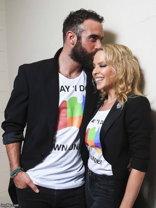 Kylie & ex-fiancée Joshua Sasse. They promised to marry if Australia legalized gay marriage but broke it off. | image tagged in kylie lgbt w/ joshua sasse,lgbt,lgbtq,gay marriage,gay rights,marriage equality | made w/ Imgflip meme maker