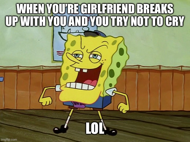 WHEN YOU’RE GIRLFRIEND BREAKS UP WITH YOU AND YOU TRY NOT TO CRY; LOL | made w/ Imgflip meme maker