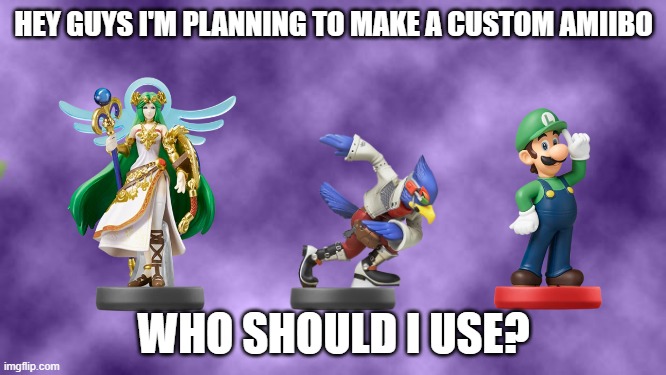 This is why i haven't been active. | HEY GUYS I'M PLANNING TO MAKE A CUSTOM AMIIBO; WHO SHOULD I USE? | image tagged in amiibo,super smash bros | made w/ Imgflip meme maker
