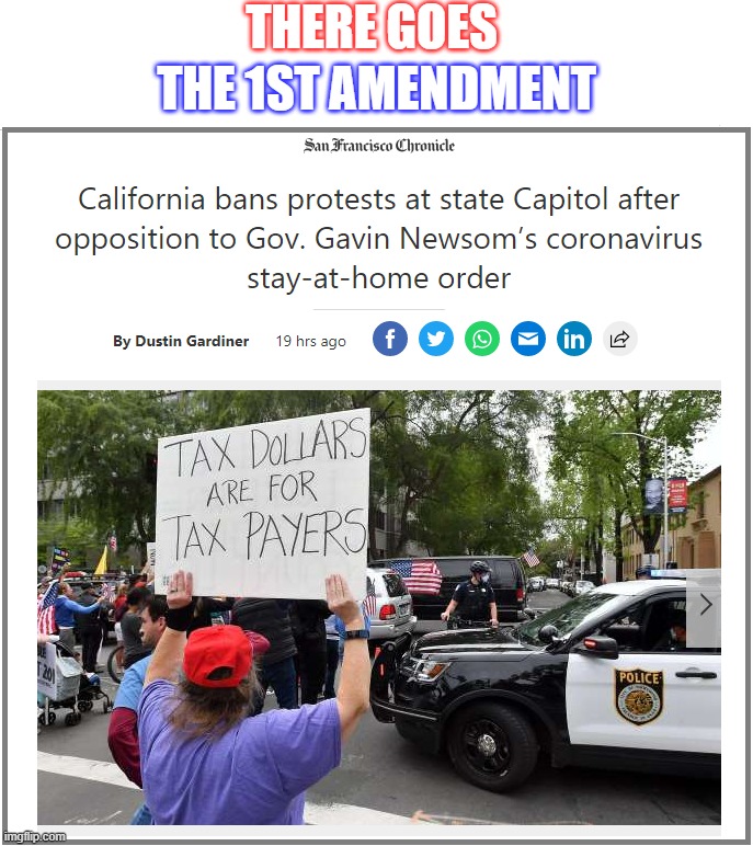 Wake up people!  Our rights are not being temporarily suspended.  The government is TAKING them from us!!! | THERE GOES; THE 1ST AMENDMENT | image tagged in bill of rights gone,liberty gone,wake up before it's too late,governors out of control | made w/ Imgflip meme maker