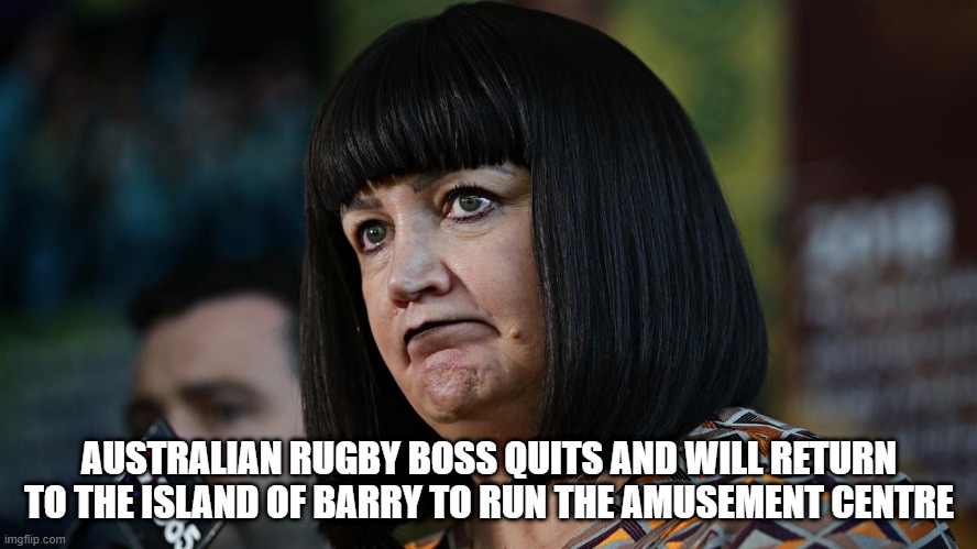 Nessa | AUSTRALIAN RUGBY BOSS QUITS AND WILL RETURN TO THE ISLAND OF BARRY TO RUN THE AMUSEMENT CENTRE | image tagged in gavin | made w/ Imgflip meme maker