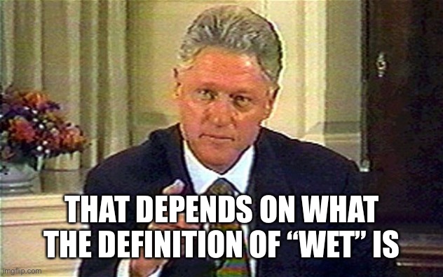 THAT DEPENDS ON WHAT THE DEFINITION OF “WET” IS | made w/ Imgflip meme maker