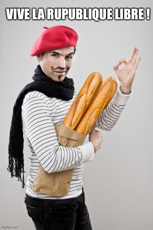 French Artist Stereotype | VIVE LA RUPUBLIQUE LIBRE ! | image tagged in french artist stereotype | made w/ Imgflip meme maker