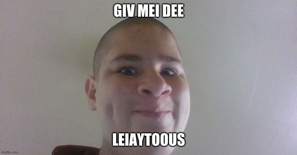 LEIATOOUS | GIV MEI DEE; LEIAYTOOUS | image tagged in meme | made w/ Imgflip meme maker