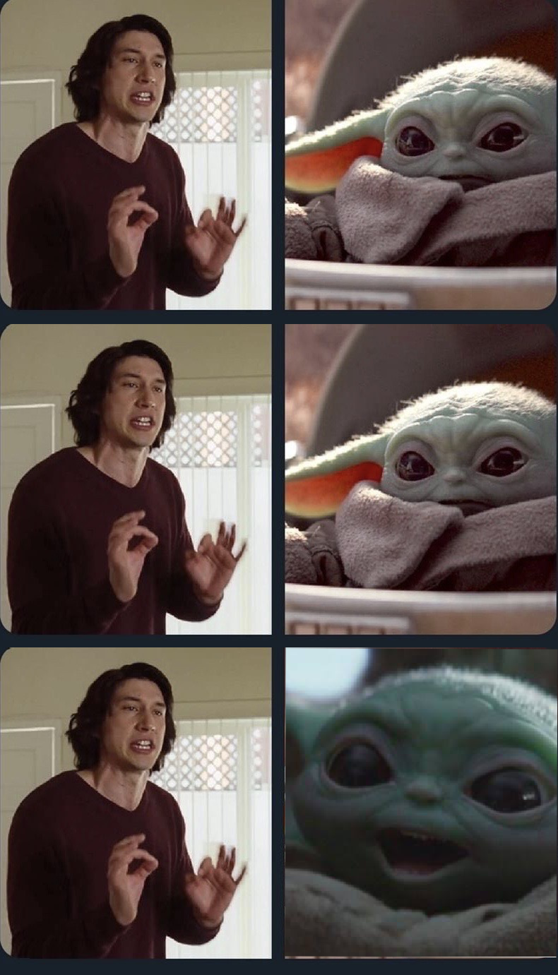 High Quality Kylo Ren and Baby Yoda Blank Meme Template