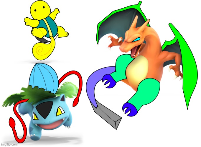 Dip the Squirtle, Melon the Ivysaur, & Crush the Charizard! | made w/ Imgflip meme maker