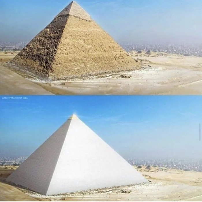 Ordinary pyramid and white pyramid Blank Meme Template