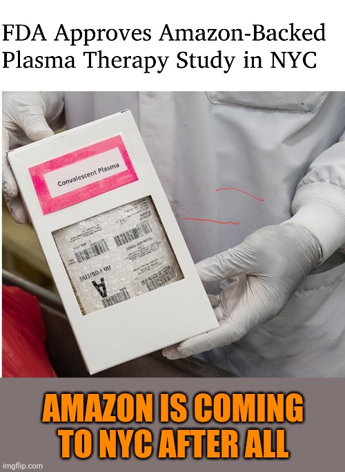 Thank you - Amazon is coming to NYC after all | AMAZON IS COMING TO NYC AFTER ALL | image tagged in covid-19,amazon,amazon headquarters,new york city | made w/ Imgflip meme maker