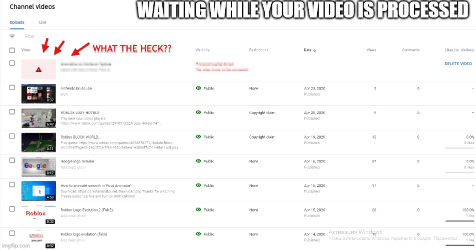 waiting while my viedo was being processed | WAITING WHILE YOUR VIDEO IS PROCESSED | image tagged in waiting while my video was being processed | made w/ Imgflip meme maker