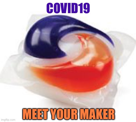 The answer was right in front of us, apparently. | COVID19; MEET YOUR MAKER | image tagged in tide pod,coronavirus,memes,funny | made w/ Imgflip meme maker