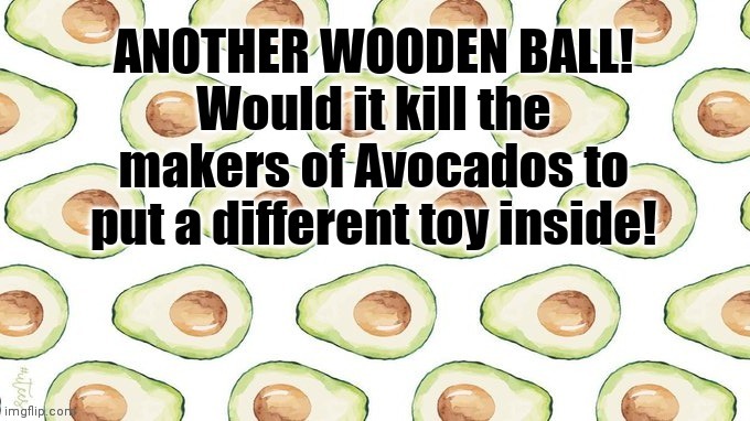 Why Can't Avocado's be like Kinder Eggs | image tagged in avocado,bored,boredom,silly,fun,why not | made w/ Imgflip meme maker