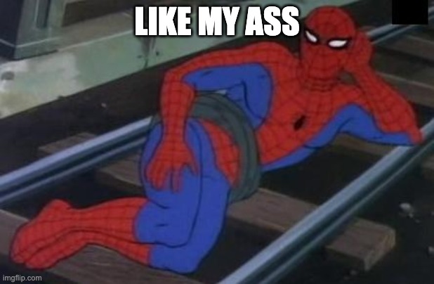 Sexy Railroad Spiderman Meme | LIKE MY ASS | image tagged in memes,sexy railroad spiderman,spiderman | made w/ Imgflip meme maker