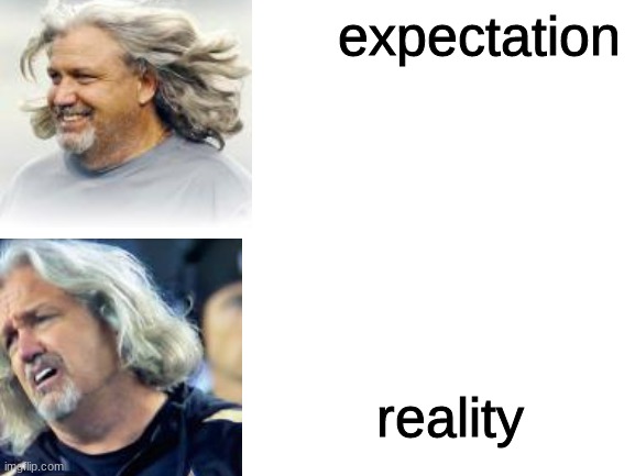 rob ryan expectation reality | expectation; reality | image tagged in blank white template | made w/ Imgflip meme maker