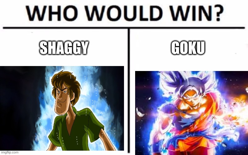 Who Would Win? Meme | SHAGGY; GOKU | image tagged in memes,who would win | made w/ Imgflip meme maker