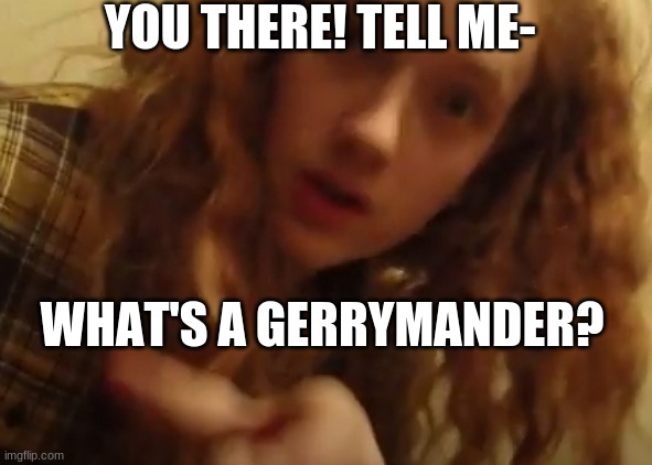 Smartass Dan Gerrymander | YOU THERE! TELL ME-; WHAT'S A GERRYMANDER? | image tagged in smartass,political meme,points,moron,fourth wall | made w/ Imgflip meme maker
