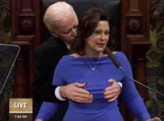 High Quality Creepy Biden and Half Whitmer Blank Meme Template