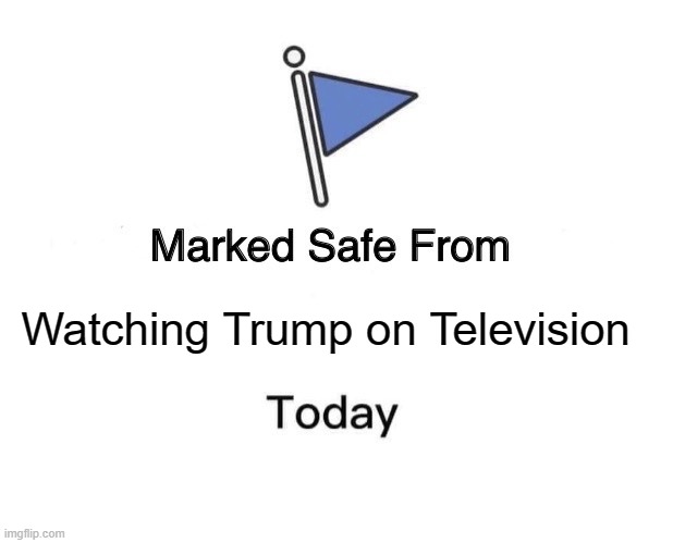 Marked Safe From Meme | Watching Trump on Television | image tagged in memes,marked safe from | made w/ Imgflip meme maker