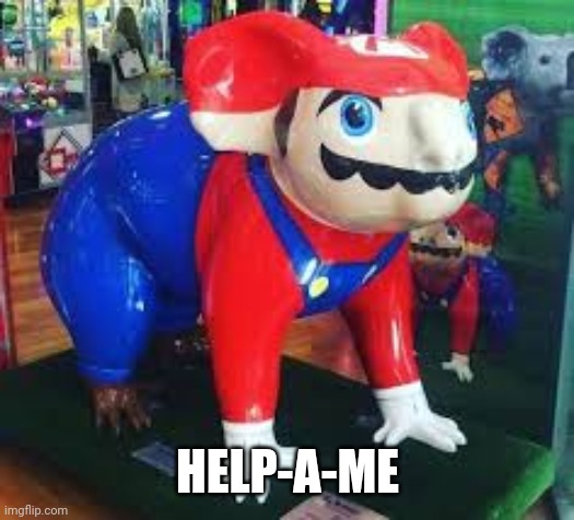 Mario koala? Wtf | HELP-A-ME | image tagged in mario,koala | made w/ Imgflip meme maker