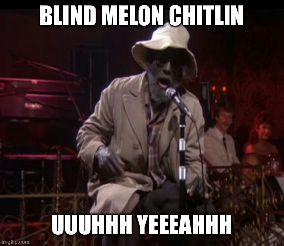 Blind melon chitlin | BLIND MELON CHITLIN; UUUHHH YEEEAHHH | image tagged in cheech and chong | made w/ Imgflip meme maker