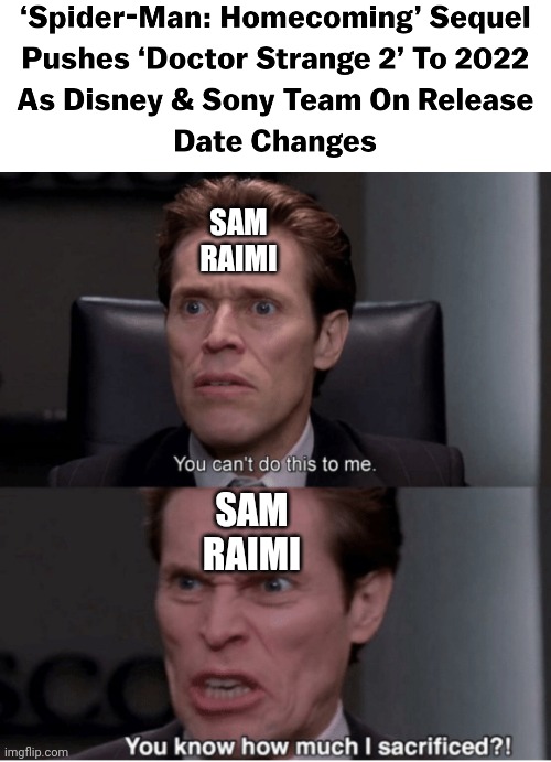 SAM RAIMI; SAM RAIMI | image tagged in you can't do this to me you know how much i sacrificed | made w/ Imgflip meme maker