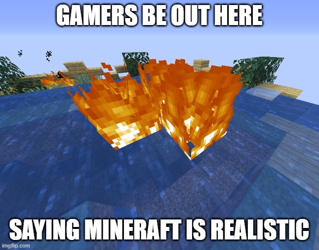 Realistic minecraft | GAMERS BE OUT HERE; SAYING MINERAFT IS REALISTIC | image tagged in minecraft,reality,video games,gaming,memes,funny memes | made w/ Imgflip meme maker