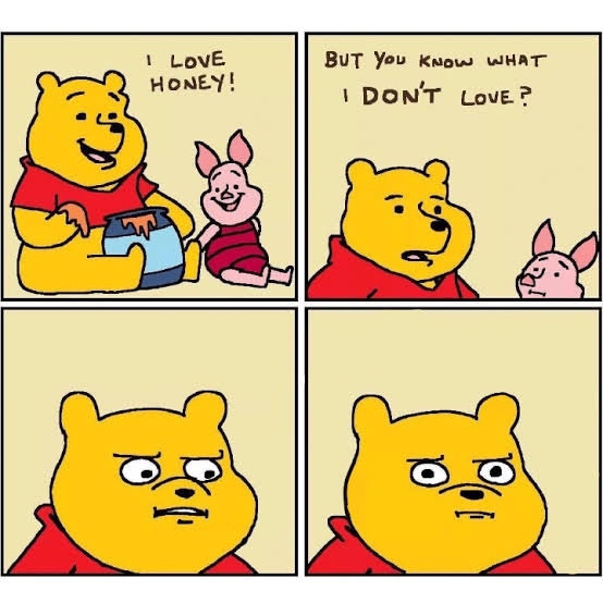 High Quality Pooh Loves Honey Blank Meme Template