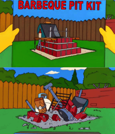 Homer's Barbeque Pit Kit Blank Meme Template