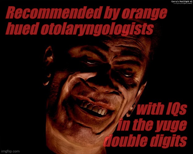 . red dark | Recommended by orange hued otolaryngologists with IQs in the yuge double digits | image tagged in g-man from half-life | made w/ Imgflip meme maker