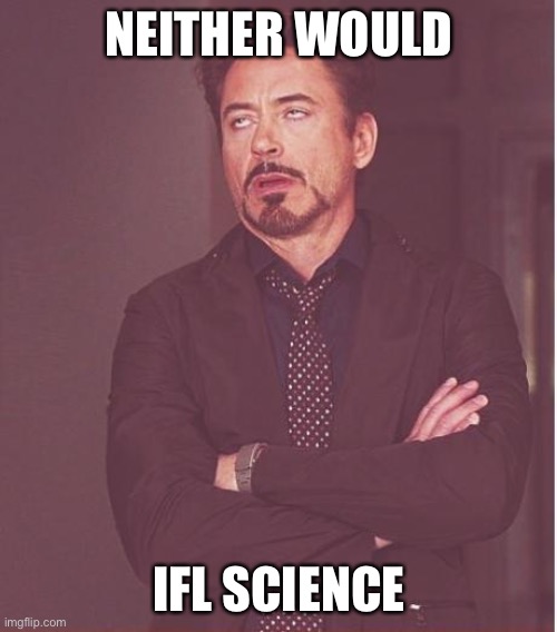 Face You Make Robert Downey Jr Meme | NEITHER WOULD IFL SCIENCE | image tagged in memes,face you make robert downey jr | made w/ Imgflip meme maker
