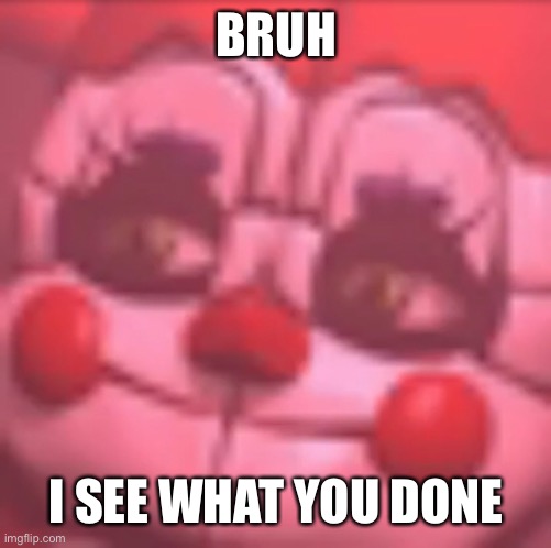 My friend seeing me stolin his beans at 3am | BRUH; I SEE WHAT YOU DONE | image tagged in fnaf,memes,funny,fnaf sister location,stealing,beans | made w/ Imgflip meme maker