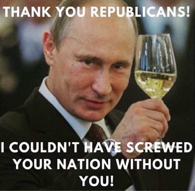 High Quality Thank you republicans Putin couldn't screw our nation without yo Blank Meme Template