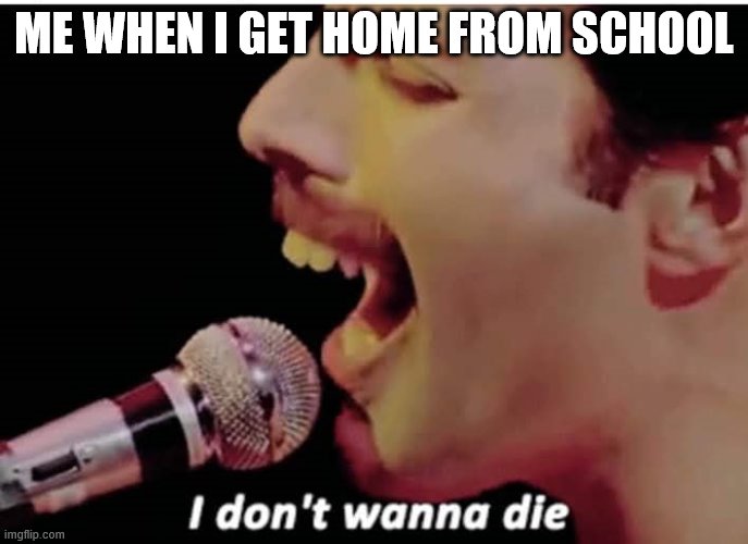 I Don't Wanna Die | ME WHEN I GET HOME FROM SCHOOL | image tagged in i don't wanna die | made w/ Imgflip meme maker