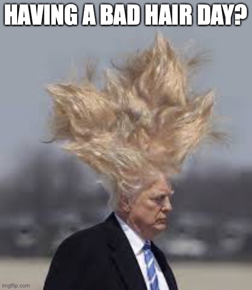 HAVING A BAD HAIR DAY? | image tagged in political meme | made w/ Imgflip meme maker