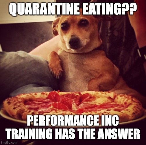 Fitness | QUARANTINE EATING?? PERFORMANCE INC TRAINING HAS THE ANSWER | image tagged in fitness | made w/ Imgflip meme maker