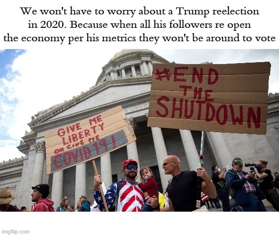 High Quality No Trump Reelection Reopening The Economy Protest Blank Meme Template