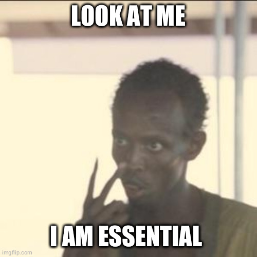 I am essential now | LOOK AT ME; I AM ESSENTIAL NOW | image tagged in memes,look at me,covid19,corona virus,essential | made w/ Imgflip meme maker