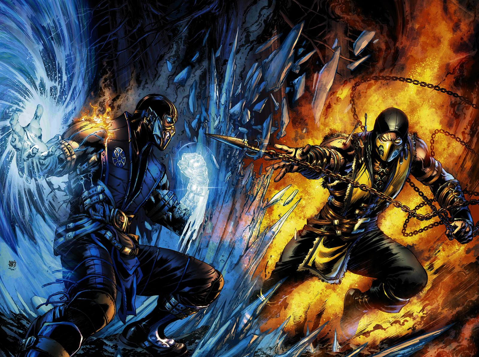 Scorpion vs SubZero Blank Meme Template