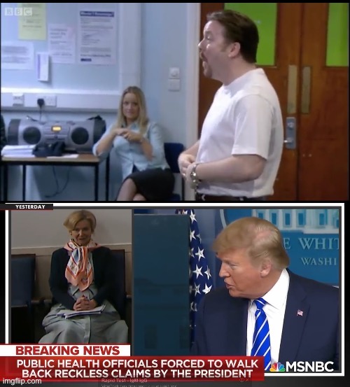 Dr Birx is Dawn from the Office UK | image tagged in donald trump,the office | made w/ Imgflip meme maker