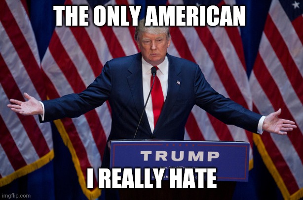 Truth | THE ONLY AMERICAN; I REALLY HATE | image tagged in donald trump,memes | made w/ Imgflip meme maker